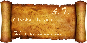 Albecker Tamara névjegykártya